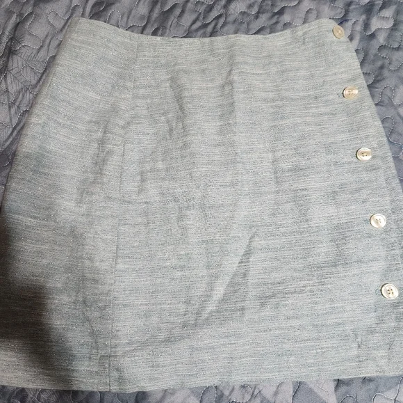 Womens Elegant Light Ice Blue Button Skirt - Picture 4 of 12